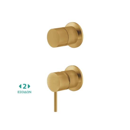 Εικόνα της Μίκτης Εντοιχισμού 2 Εξόδων La Torre Elle 316 35314-211 Gold Brushed PVD