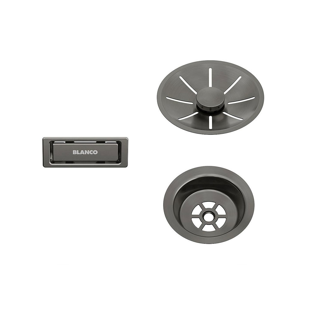 Εικόνα της Σετ Βαλβίδα Infino Με Υπερχείλιση Blanco Satin Dark Steel 206900