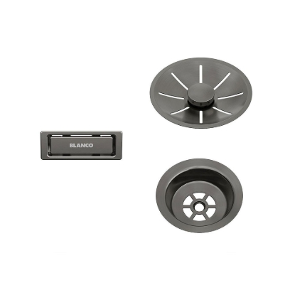 Εικόνα της Σετ Βαλβίδα Infino Με Υπερχείλιση Blanco Satin Dark Steel 206900