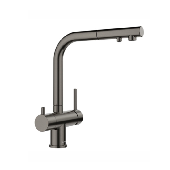 Εικόνα της Μπαταρία Κουζίνας Φιλτραρίσματος Νερού Blanco Fontas-S II Ντους 527737 Satin Dark Steel