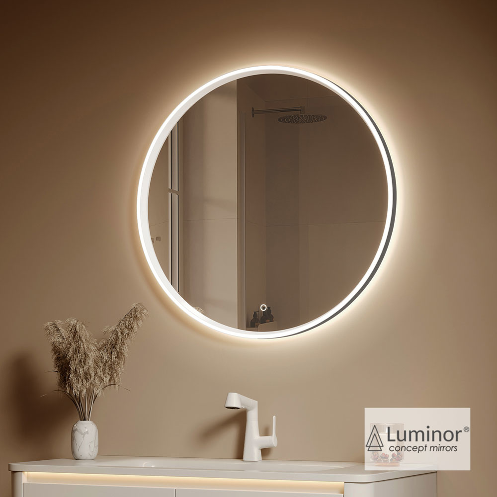 Εικόνα της Καθρέπτης Φωτιζόμενος LED Luminor Fox 80 Ø80cm  Με Περιμετρικό Mαύρο Πλαίσιο