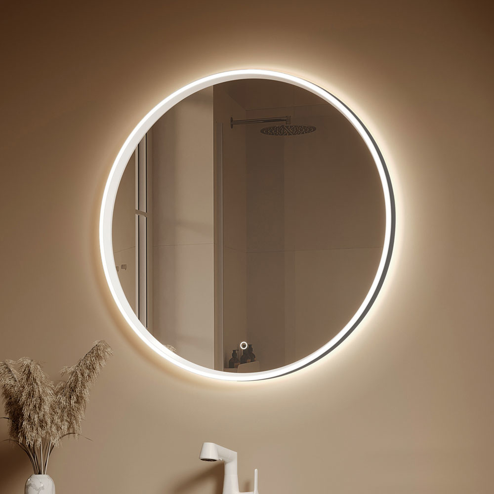 Εικόνα της Καθρέπτης Φωτιζόμενος LED Luminor Fox 80 Ø80cm  Με Περιμετρικό Mαύρο Πλαίσιο