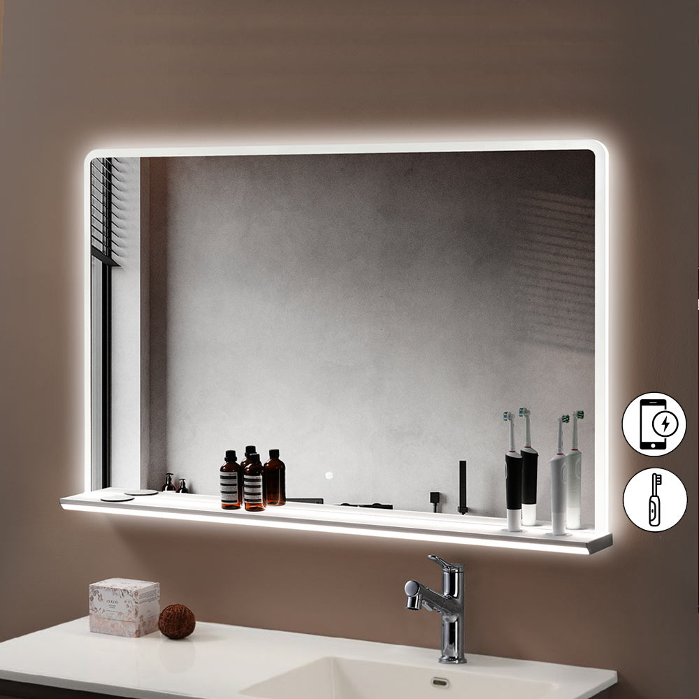 Εικόνα της Καθρέπτης Φωτιζόμενος LED Luminor Brix 10072 100x72,5cm Με Φωτιζόμενη Εταζέρα