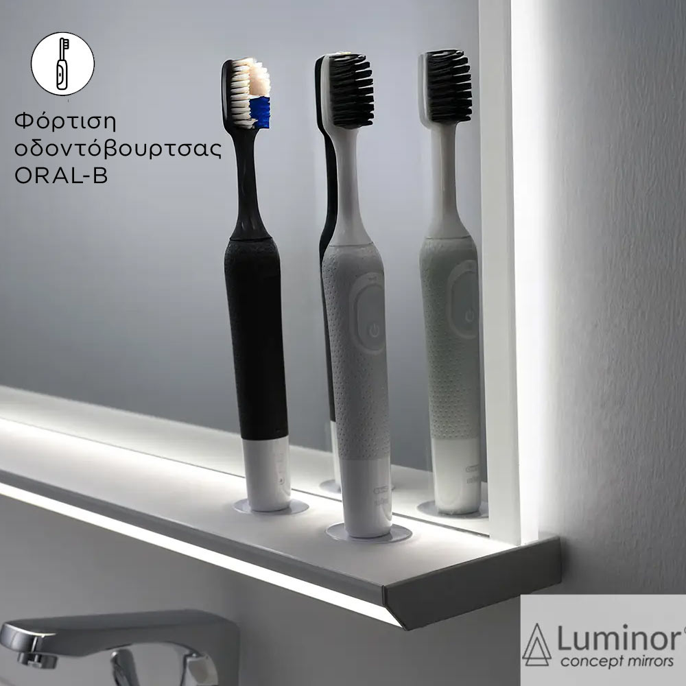 Εικόνα της Καθρέπτης Φωτιζόμενος LED Luminor Brix 10072 100x72,5cm Με Φωτιζόμενη Εταζέρα