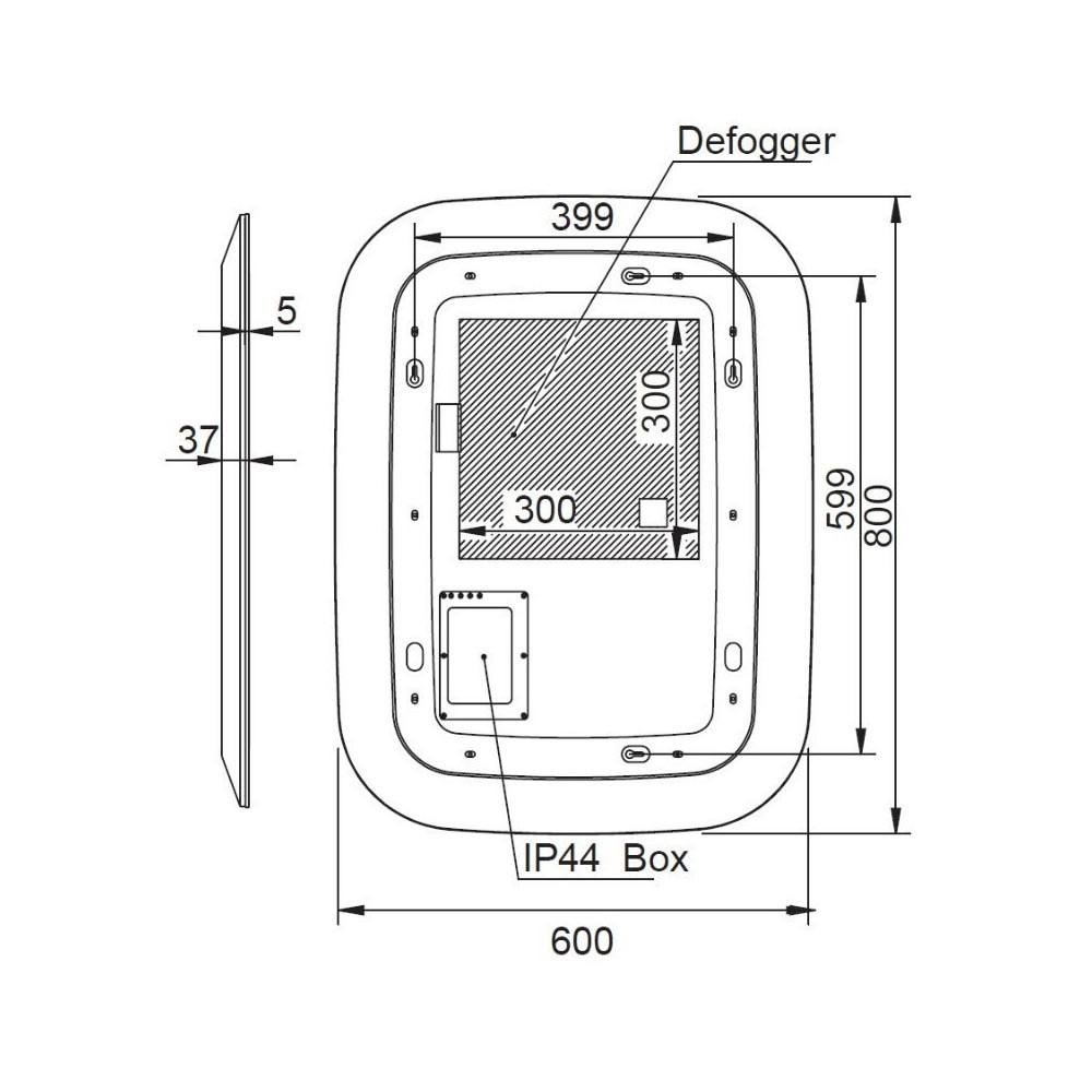 Εικόνα της Καθρέπτης Φωτιζόμενος LED Luminor Keen 6080 60x80cm Με Ακρυλικό Πλαίσιο