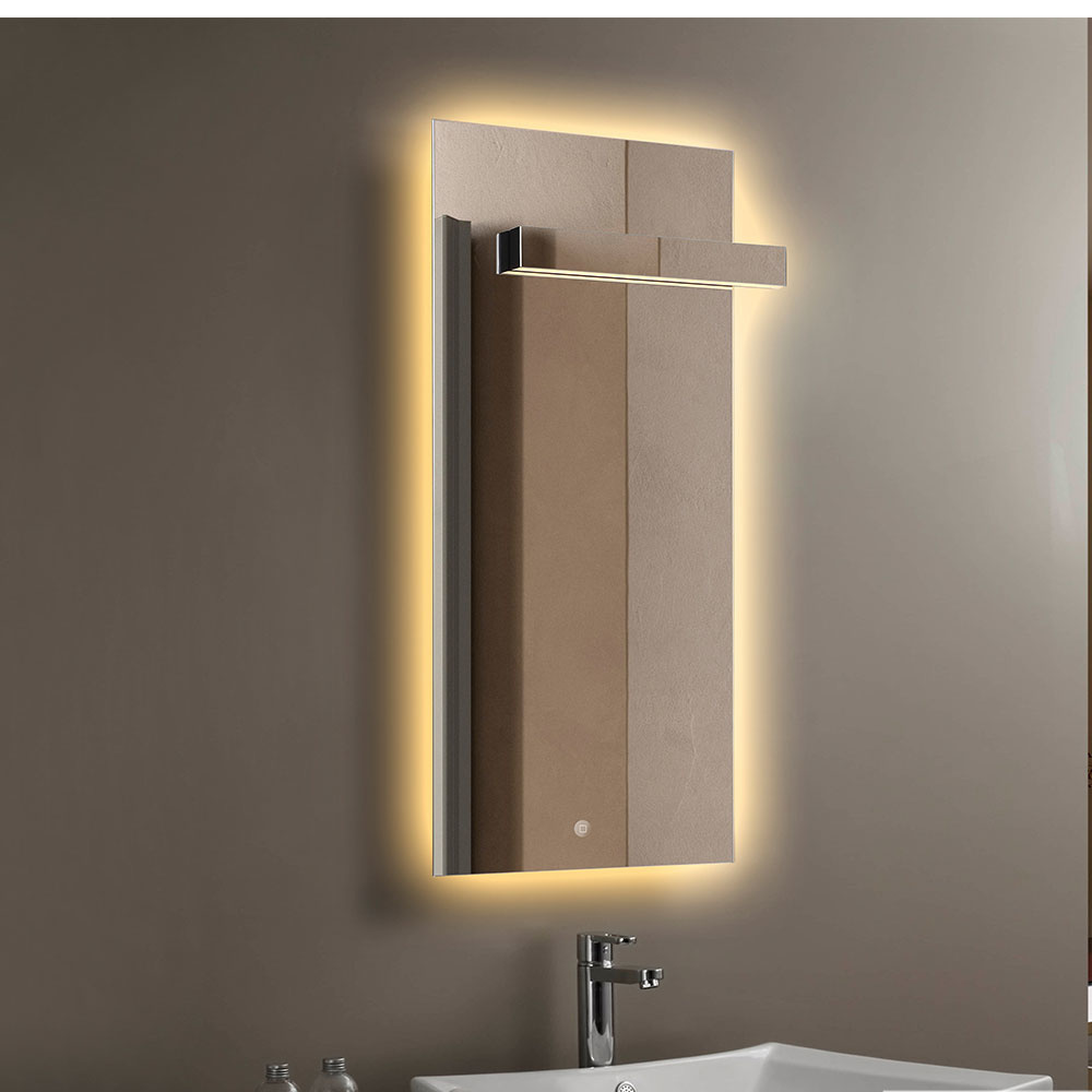 Εικόνα της Καθρέπτης Φωτιζόμενος LED Luminor Clip 50110 50x110cm Με Έκκεντρη Απλίκα