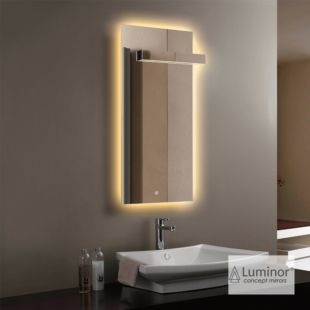 Εικόνα της Καθρέπτης Φωτιζόμενος LED Luminor Clip 50110 50x110cm Με Έκκεντρη Απλίκα