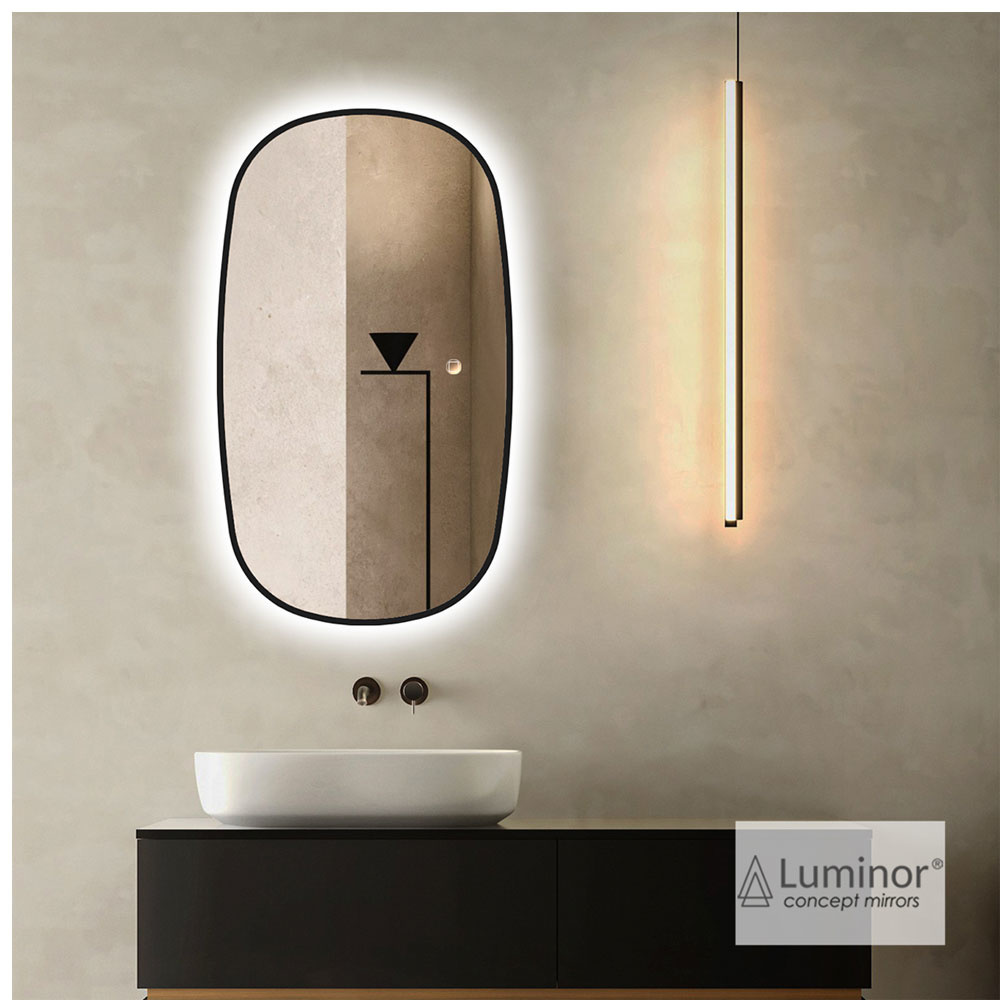 Εικόνα της Καθρέπτης Φωτιζόμενος LED Luminor Zen 40 40x70cm Με Μαύρο Περίγραμμα