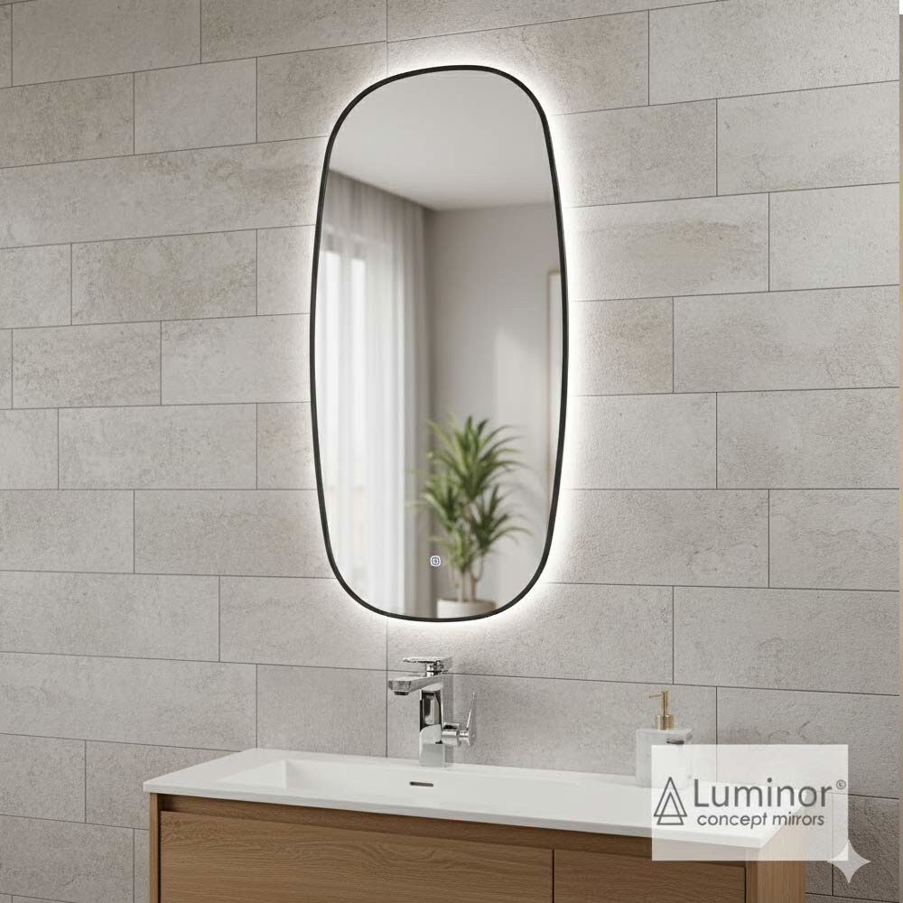 Εικόνα της Καθρέπτης Φωτιζόμενος LED Luminor Zen 45 45x95cm Με Μαύρο Περίγραμμα