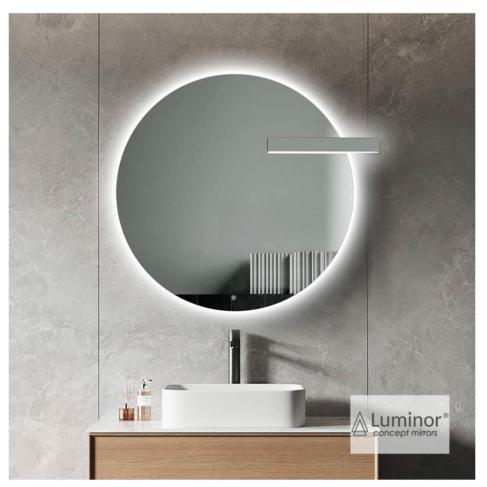 Εικόνα της Καθρέπτης Φωτιζόμενος LED Luminor Milo 75 Ø75cm Με Έκκεντρη Απλίκα