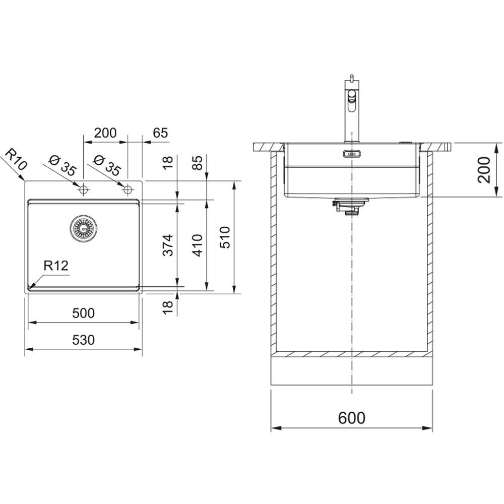 Εικόνα της Νεροχύτης Franke Box Pro BXX 210/110-50A FTL (53x51) Inox 3270430202 (127.0749.344)