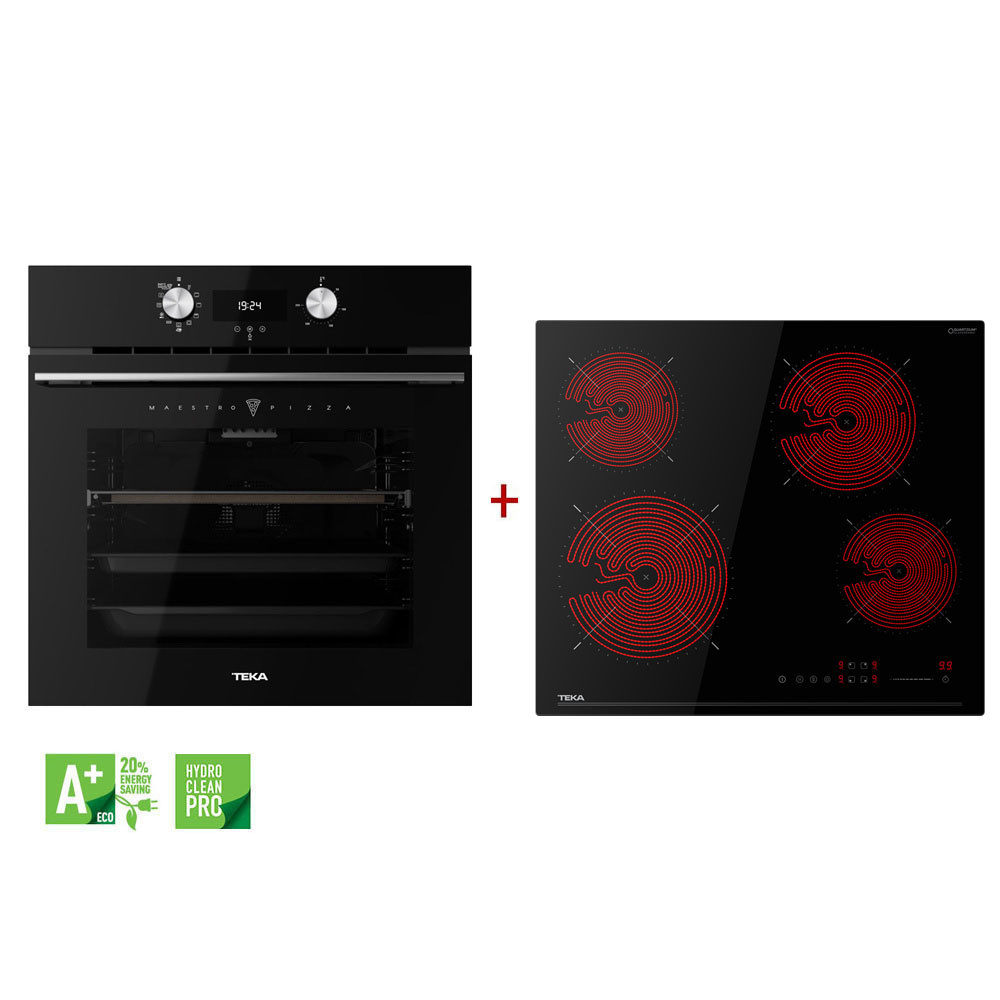 Εικόνα της Σετ Teka Φούρνος Πυρολυτικός Teka Maestro Pizza HLB 8510 P + Εστία TBC 64120 TCS BK 111000046+112550028