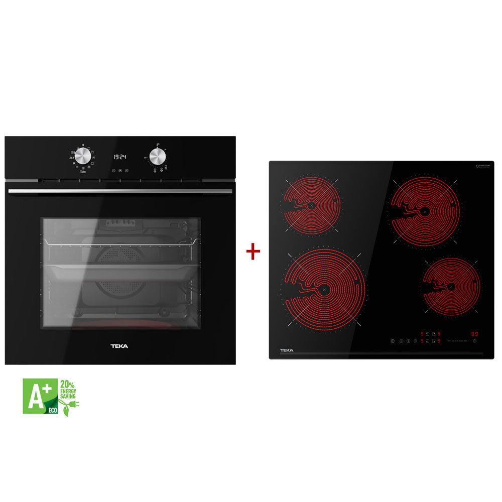 Εικόνα της Σετ Teka Φούρνος HLB 8408 BK EasySteam Black + Εστία TBC 64120 TSC BK 111000081+112550028
