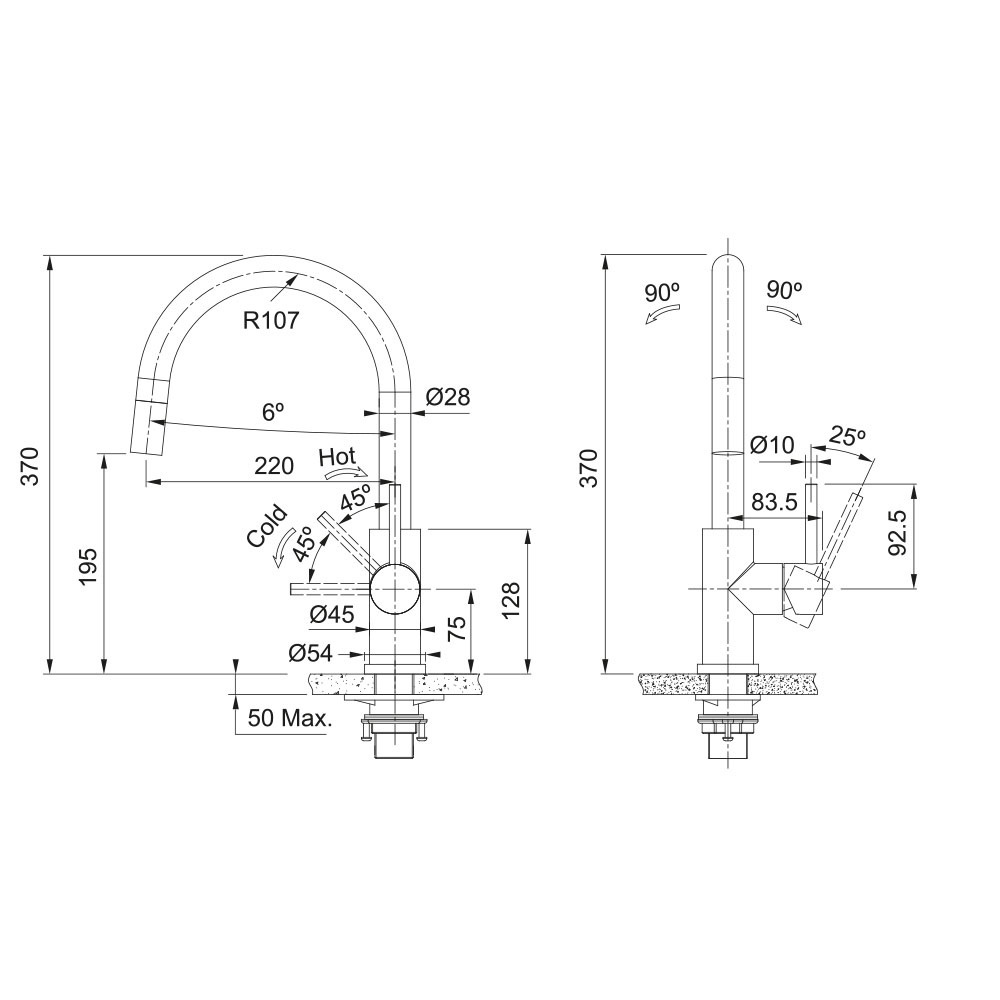 Εικόνα της Μπαταρία Κουζίνας Franke Smart Glenda J Ντους Inox 3153101059 (115.0747.474)