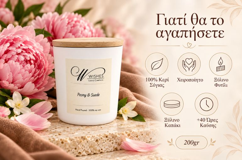 100% Soy Wax / Wooden Wick / Handmade / +40h
